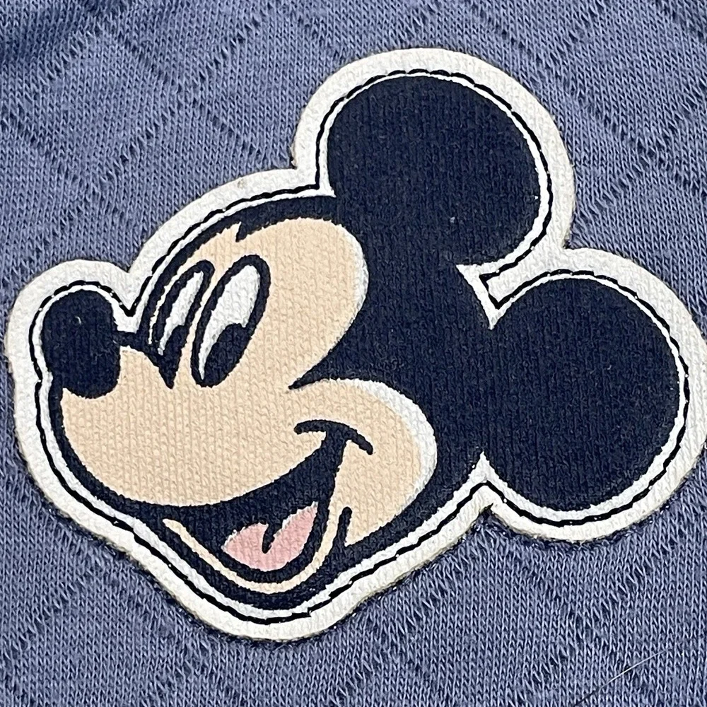 NWT‎ NEW Disney Baby Mickey Mouse SWEATER Blue Quilted Snap 3 - 6 mos Warm Soft
